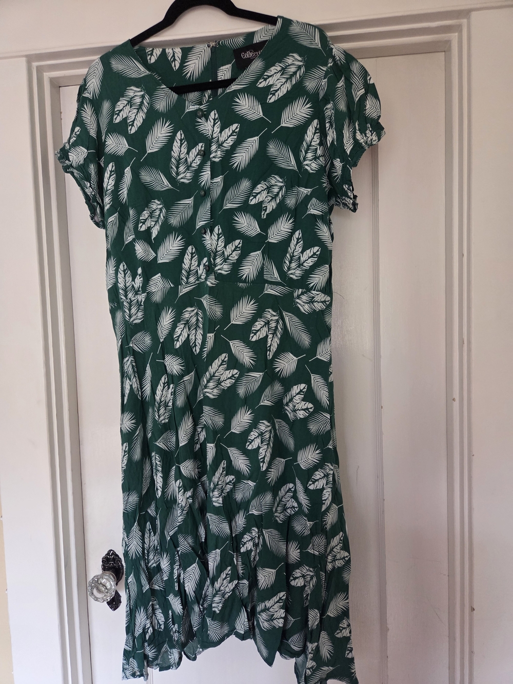 Collectif 1940s Green Leaf Swing Dress - Original Line